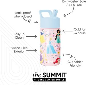 Bouteille d'eau pour enfants <span class=keywords><strong>Disney</strong></span> Princess simple et moderne avec couvercle à paille |   Gobelet isotherme en acier inoxydable pour enfants <span class=keywords><strong>de</strong></span> 14 oz &amp;   Anti-fuite T - Product Image 3