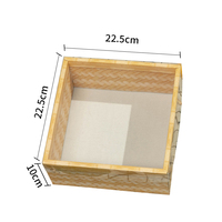 IMEE boîte de nourriture de fruits de cadeau carré de couvercle transparent de Grain de bois naturel pour le festival de bateau de dragon de pâques avec la poignée