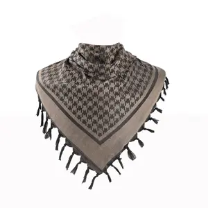 Klaar Om Nieuwe Katoen Keffiyeh Sjaal Wrap Voor Mannen Hoge Kwaliteit Hals Cover Houndstooth Shemagh Arabische Sjaal