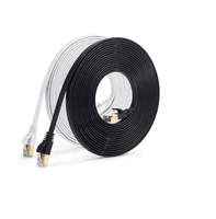 Kabel Lan CAT7 STP FTP datar RJ45 kabel patch Male ke Male kabel jaringan