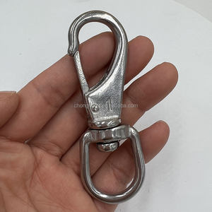 Chaînes pour animaux de compagnie, laisses pour chiens, crochets à ressort, clips de plongée robustes, clips pour mât de drapeau, mousquetons pivotants en acier inoxydable S-251 - Product Image 4