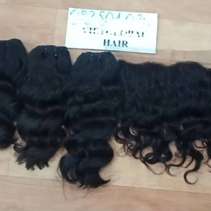 Paquetes de cabello tejido Remy virgen alineado con cutícula con cierre Frontal de encaje y extensiones de trama de piel Cabello Camboyano de color natural - Product Image 1