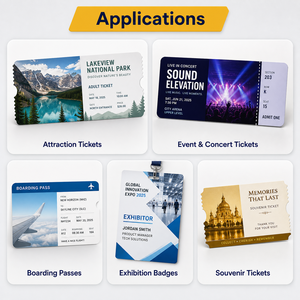 Boletos de Admisión Personalizados de Fábrica, Impresos a Todo Color, con Talón Perforado, Código QR y Código de Barras <span class=keywords><strong>para</strong></span> Eventos - Product Image 4
