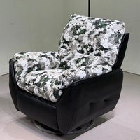Moderner Relaxsessel aus Leder mit Gepolsterter Rückenlehne Manuell Verstellbar Wohnzimmermöbel Zeitgenössisches Design Freizeitstuhl