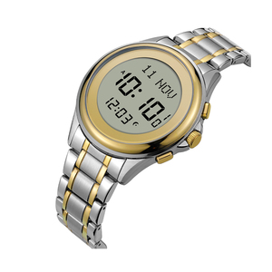 Tùy chỉnh Arabic quay số thép không gỉ sang trọng Mens thạch anh xem LCD hiển thị GPS navigation Đồng hồ báo thức IP67 không thấm nước qibla đồng hồ - Product Image 3