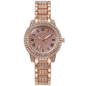 Factory Direct Women's Quartz Watch Diamond <strong>Roman</strong> Pattern Shake Sound Live Explosion Cornucopia Stainless Steel Band Alloy Glass - Product Image 3