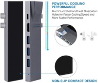 HUB USB-C 8 in 2 Thunderbolt 3/4 5K data 40Gbps dan 100PDW hub dengan RJ45 port usb-A 3.0 HUB Dock Multiport