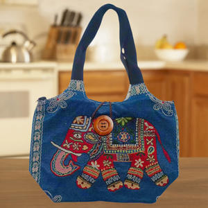 Patrón personalizado multifuncional estilo étnico bordado exquisito versátil bolso de lona de gran capacidad duradero chino - Product Image 2