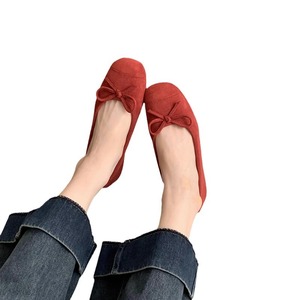 Zapatos de fondo plano de plata para mujer con frijol Retro francés para primavera otoño cucharón de hadas suave con función de luz diseño de leche roja - Product Image 1