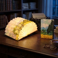 Lampe de lecture sans fil Tournesols Van Gogh, écran pliable origami, lampe de bureau LED chaude, lanterne en papier pliable, rechargeable par USB