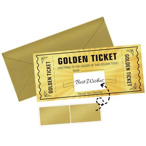 Tùy chỉnh in ấn Quà Tặng chứng từ nhãn vàng của bạn vé <span class=keywords><strong>Scratch</strong></span> Sticker thẻ với phong bì - Product Image 3