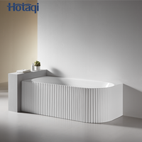 Baignoire moderne portable à rayures Foshan avec drain, en acrylique ABS, style australien, baignoire d'angle, vente directe d'usine