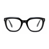 Montures de lunettes optiques carrées rétro en acétate avec détails rivetés pour usage quotidien unisexe, compatibles OEM ODM