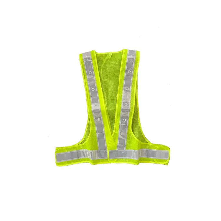 Gilet de sécurité en tissu maillé personnalisé Construction réfléchissante haute visibilité Tissu d'avertissement de sécurité vert