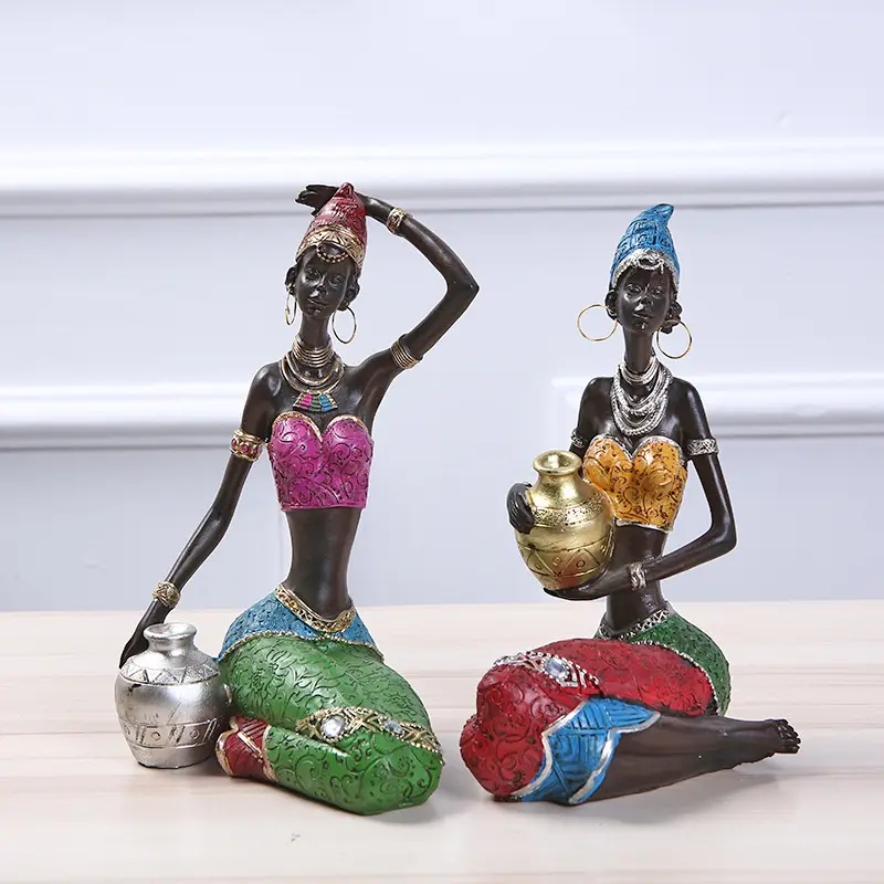 Adornos de figuras africanas para decoración del hogar