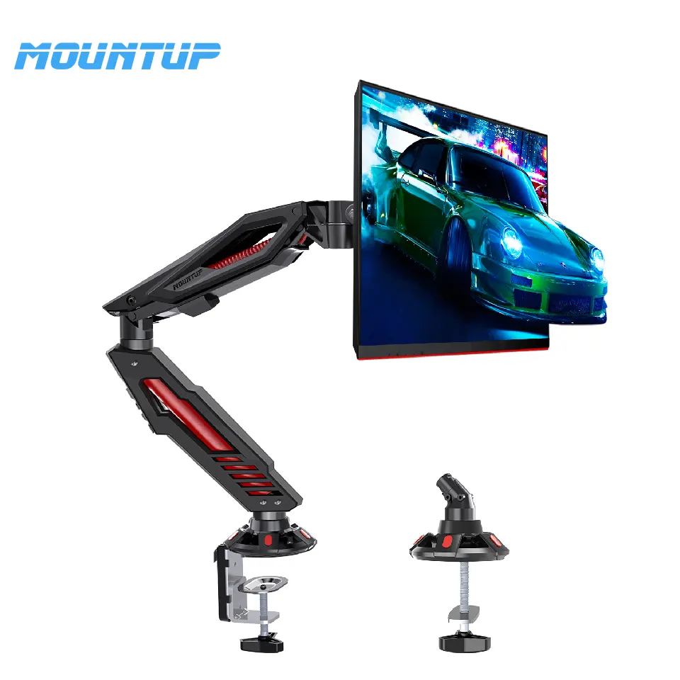 Supporto per Monitor singolo MOUNTUP supporto da tavolo regolabile per braccio Monitor da gioco