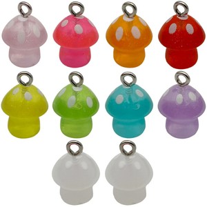 Colorful Resin Cartoon Mushroom Charms Transparent Glow In Dark Pendants For DIY Jewelry Accessories Unisex Everyday Wear - Product Image 5