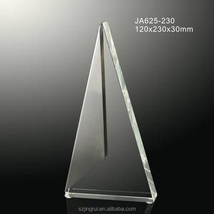 हॉट सेल अद्वितीय त्रिकोण क्रिस्टल ट्रॉफी पुरस्कार चांदी धातु पुरस्कार - Product Image 2