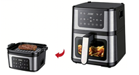 Anbolife Fabrika 2'si 1 Arada Air Fryer ve Izgara, 4.5L Dijital Air Fryer Fırın, Çıkarılabilir Izgara Tavası, Yapışmaz, PFAS İçermez OEM ODM