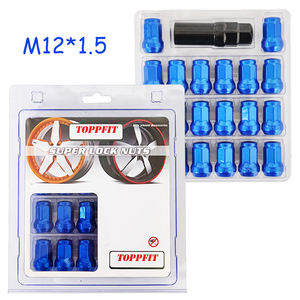 Tuercas de Seguridad Antirrobo para Ruedas, Nuevas, en Varios Colores, M12*1.5/1.25, de Acero Aleado Cromado, con Llave, Autoblocantes - Product Image 1