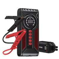 Démarreur portable pour moto/voiture 12V 1000A, chargeur de téléphone multifonctionnel, pompe de gonflage, machine de secours tout-en-un, écran LED