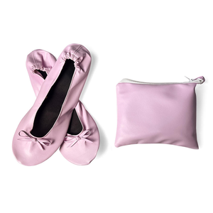 Chaussures de danse ballerine pliables portables en PU doré pour femmes, chaussures de danse de salon/latine, cadeau de mariage - Product Image 2