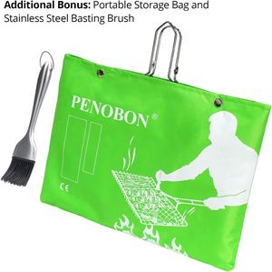 Folding Portable Stainless Steel <b>BBQ</b> Grill Basket - Product Image 3