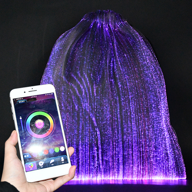 Outdoor Hiking Usb Recharging Led Backpack APP Control LED Drawstring Bag Running Led Back Bag