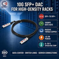 Câble Twinax DAC passif 10G SFP+ compatible KEXINT Cisco SFP-H10GB-CU1M 1m pour connexions de commutateurs de centre de données