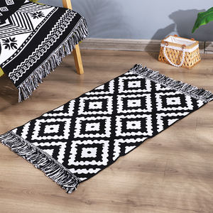 Covor-<span class=keywords><strong>alfombra</strong></span> de lino y algodón con borlas para el suelo, tapete largo y geométrico, para dormitorio, estilo bohemio - Product Image 3