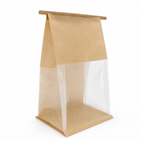 Sachet Doypack Personnalisé en Papier Kraft avec Fermeture à Lanière et Fenêtre Latérale pour Emballage de Grains de Café et de Thé OEM ODM