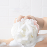 Promotion bain doux bain moussant fleur conception exfoliant corps boule de douche éponge luffa douche Bouquet