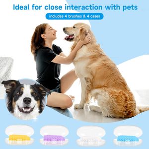 Pet Dental Care Silicone 360 Degree <b>Puppy</b> Pet Dog Tooth Brush Finger <b>Toothbrush</b> Kit with Soft Bristles for Teeth Cleaning - Product Image 6