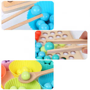 <b>Colorful</b> Wooden Montessori Math Beads Toy New <b>Brain</b> Training Practice Chopsticks for Hand-Eye Coordination and Math Skills - Product Image 4