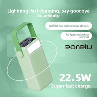 PORPIU extérieur Portable 50000mAh Power Bank Station PD22.5W charge rapide lumière LED affichage LOGO personnalisable