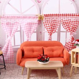 Cortinas en Miniatura para Casa de Muñecas, Modelo Daisy, Cortinas de Encaje con Borde de Algodón, Accesorios de Decoración para el Hogar, Jugueteria - Product Image 2
