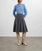 Pull en maille personnalisé FNJIA 2025, laine mohair martre, respirant, anti-rides, couleur unie, avec pompon, pour femme