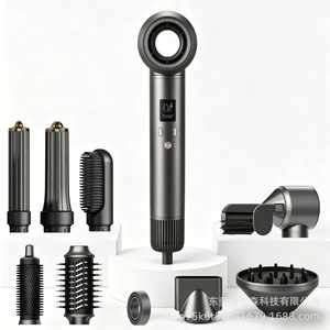 Customized High Power Hair Dryer Digital Display Negative Ion 9 In 1 Hot Air Comb With Diffuser And Concentrator Nozzles - Product Image 1