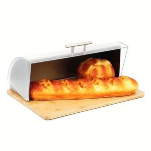 Boîte de rangement pour pain avec base en bambou et couvercle transparent pour la cuisine 39X31.5X16CM - Product Image 2