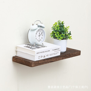 <b>Wall</b> <b>Shelf</b> Single Row Storage Rack Living Room Natural Paulownia Wood Modern Style <b>Wall</b> <b>Mounted</b> Type Rectangle Shape - Product Image 2
