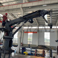 Mini-grue de pont marine électrique hydraulique télescopique pliable à flèche articulée de 5 tonnes, 4-12 m, pour levage de navires et pêche
