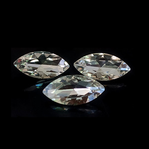 9x18MM Navettes/<span class=keywords><strong>Marquise</strong></span> Facettes Coupe Plaqué Base Blanc Verre Clair Cristal Gemme Usine En Gros - Product Image 1