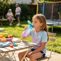 Bouteille d'eau étanche en Tritan+PP avec bouchon à ouverture directe, couvercle à ressort, isolation thermique, compatible lave-vaisselle pour la randonnée, les voyages - Utilisation adulte