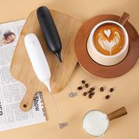 Mousseur à lait portatif pour cuisine, mini-mélangeur à main pour boissons, fouet à café durable, fouet à café portatif puissant en acier inoxydable pour matcha