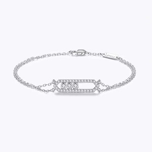 <span class=keywords><strong>Bracelet</strong></span> double chaîne de luxe avec <span class=keywords><strong>diamants</strong></span> mobiles et pavés de <span class=keywords><strong>diamants</strong></span>, bijoux raffinés pour femme, idéal pour le quotidien, cadeau d'anniversaire ou de Saint-Valentin - Product Image 2