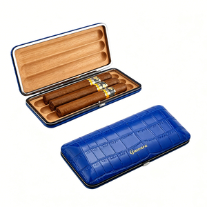 Humidor de voyage portable Guevara Modern Luxury Frosted à 3 doigts, en bois de cèdre espagnol, boîte de rangement pour cigares, étui cadeau avec logo personnalisé - Product Image 3