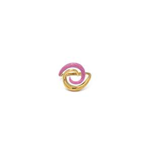 Fashion <b>Rings</b> 316L Stainless Steel PVD Gold Plating Pink Spiral Design Sustainable Resistant Jewelry - Product Image 1
