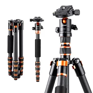 K & F Concept Tripod Profesional Lepas Cepat, Tripod Dudukan Video Ponsel untuk Kamera