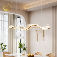 Luxuriöser Wellenförmiger Acryl-Kronleuchter Moderne Gebogene LED-Pendelleuchte für Restaurant, Kücheninsel und Villa