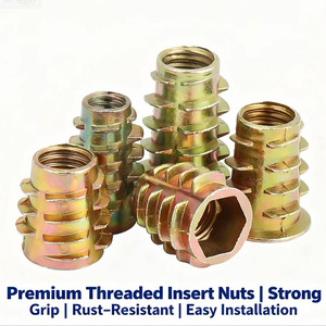 Parafuso de Inserção Sextavado Roscado para Móveis, Liga de Zinco, Aço e Cobre, M4 M5 M6 M8 M10, com Rosca Interna e Externa - Mais Vendido - Product Image 1